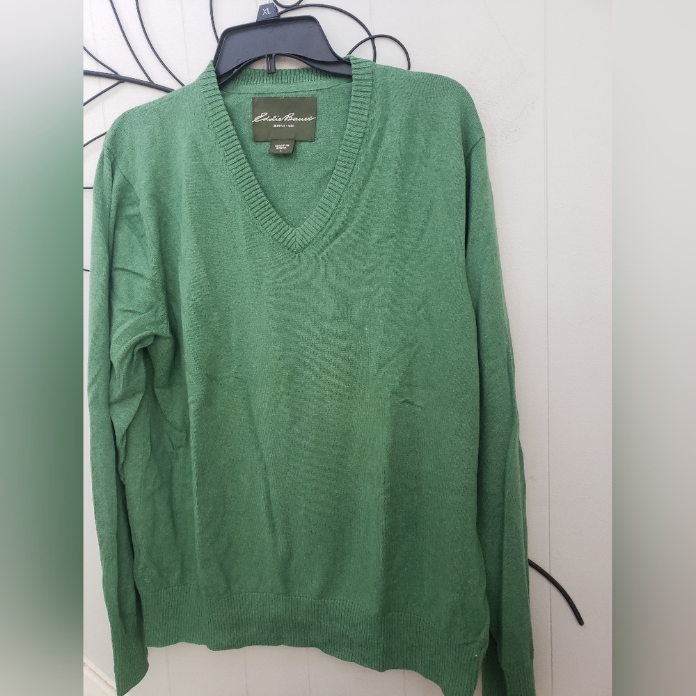 Eddie Bauer sz L cotton/cashmere blend sweater
